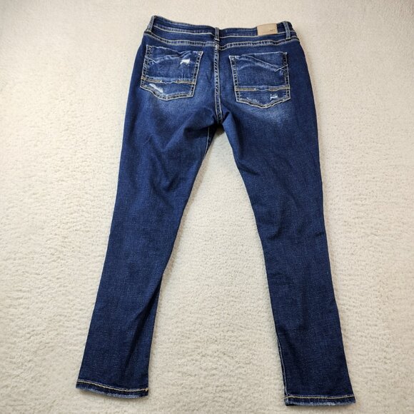 BKE Jeans Womens Gabby 31 Curvy High Rise Ankle Heavy Distressed Thick Stitching - Picture 13 of 16